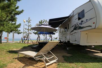 소나무 숲에서의 오토캠핑은 진정한 휴식을 가져다준다.